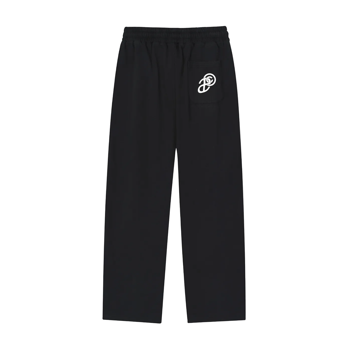 Black pants with a logo