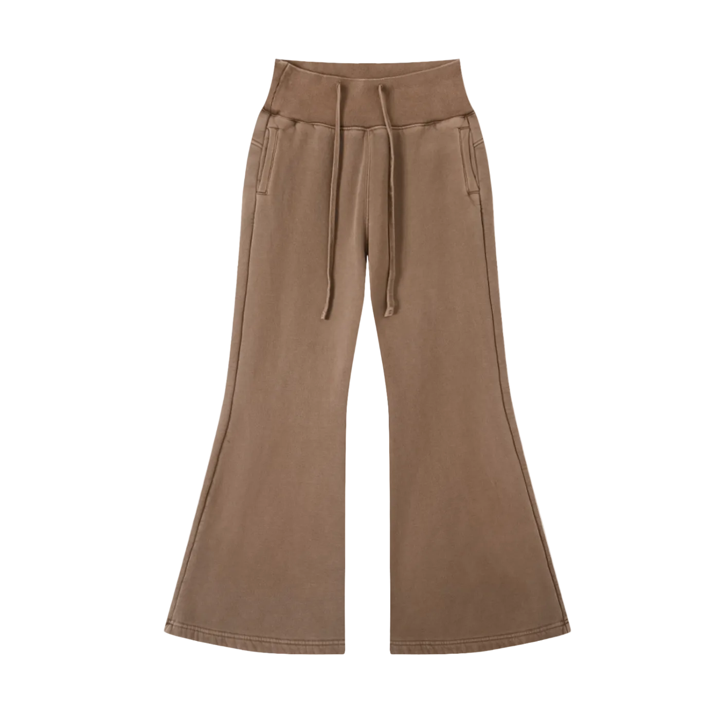 fæ // afterglow flared brushed fleece pants in washed coffee