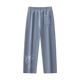 Light blue sweatpants with a white floral design