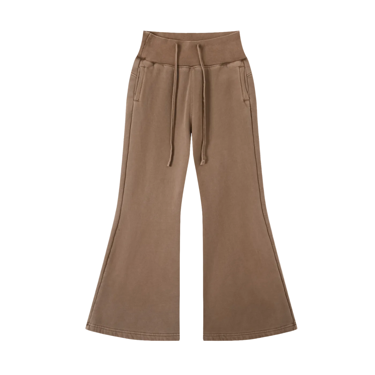 fæ // afterglow flared brushed fleece pants in washed coffee
